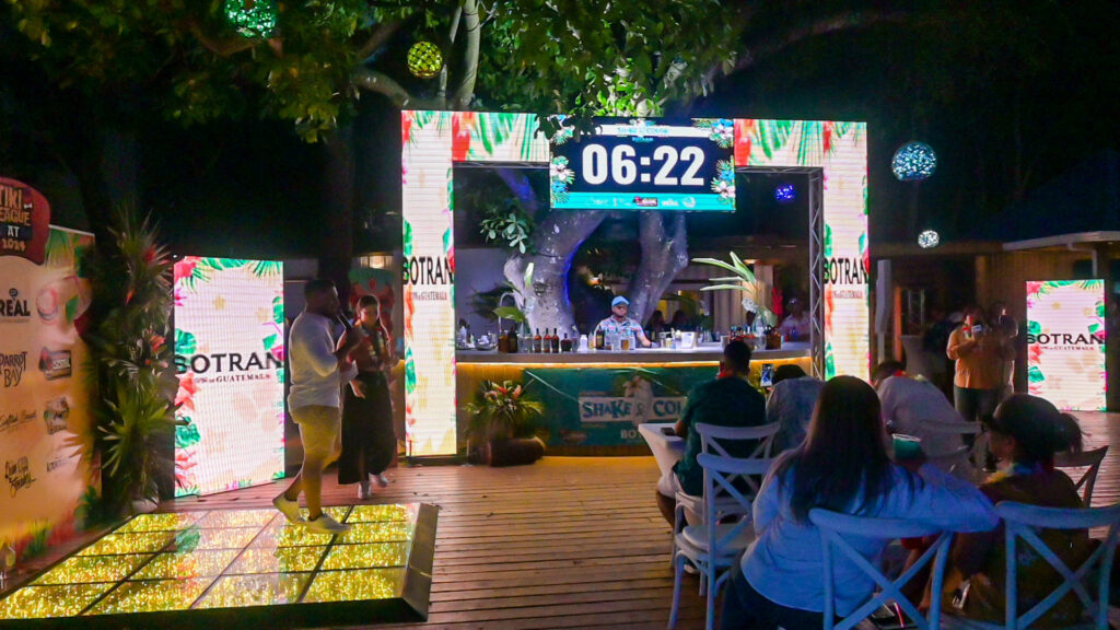 Brand activation with LED walls and a lit dance floor